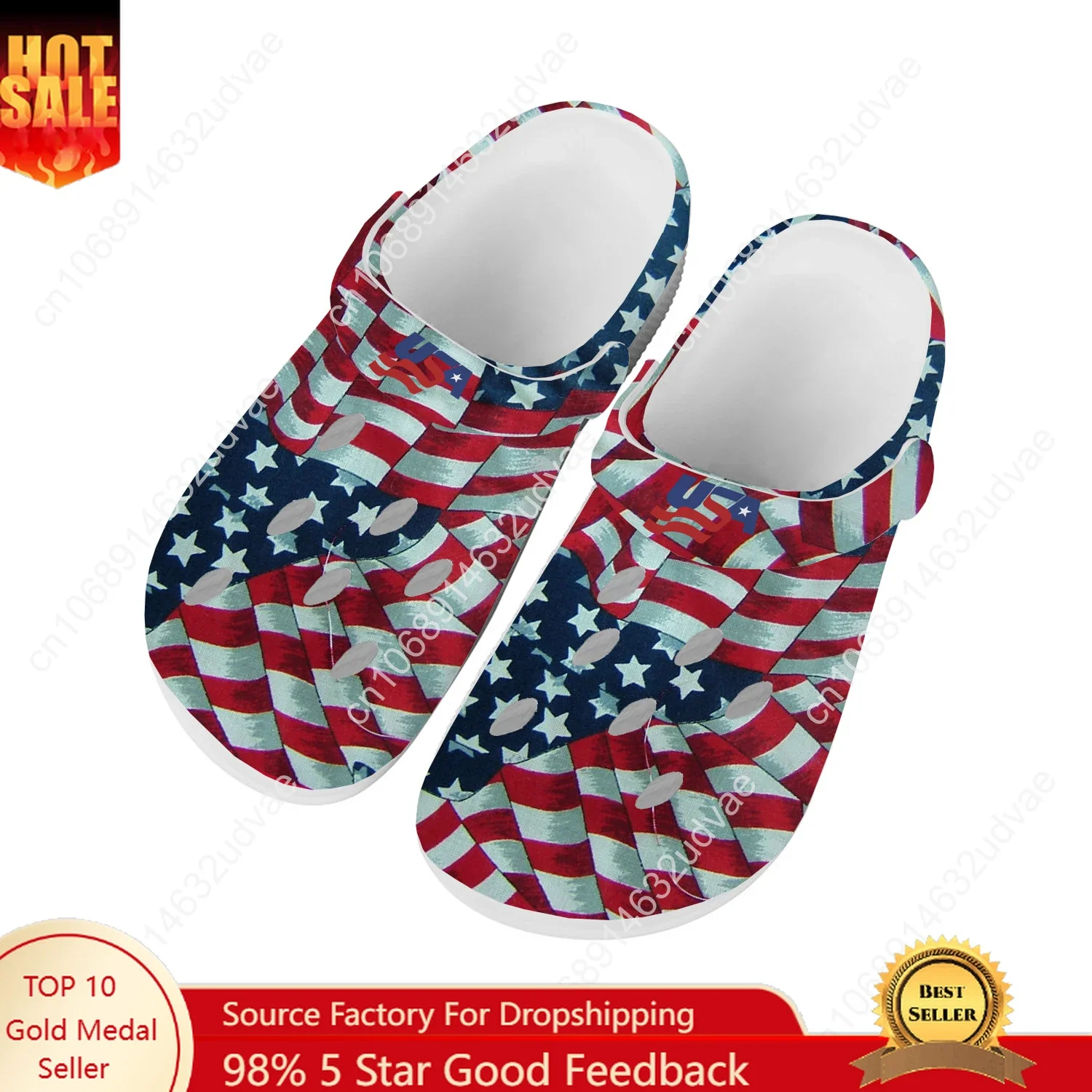 

USA Flat Water Shoes Men Women Teenager Comfortable Fashion Home Garden Clogs Custom Sandals Beach Breathable Hole Slippers