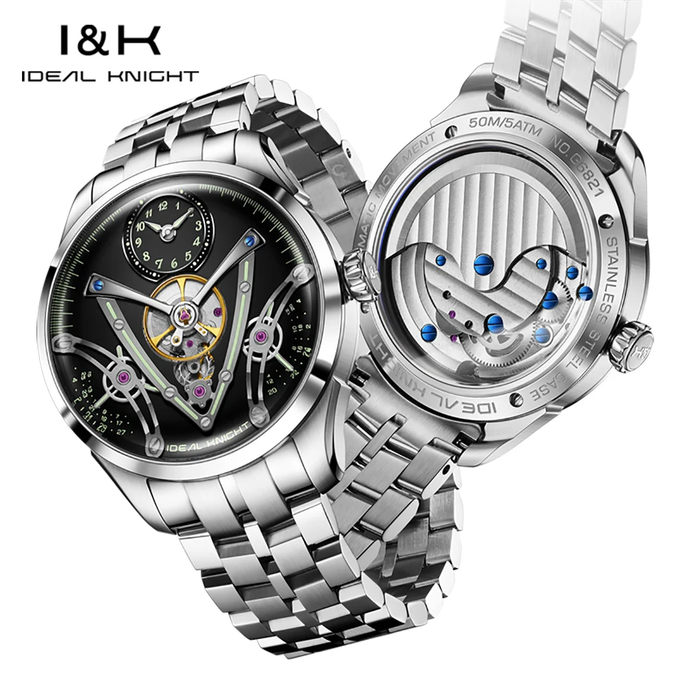Ideal Knight 6821 Automatic Man Watch Exclusive Hollow Mechanical Watch Luxury Top Brand Original Limited Edition Watch for Men
