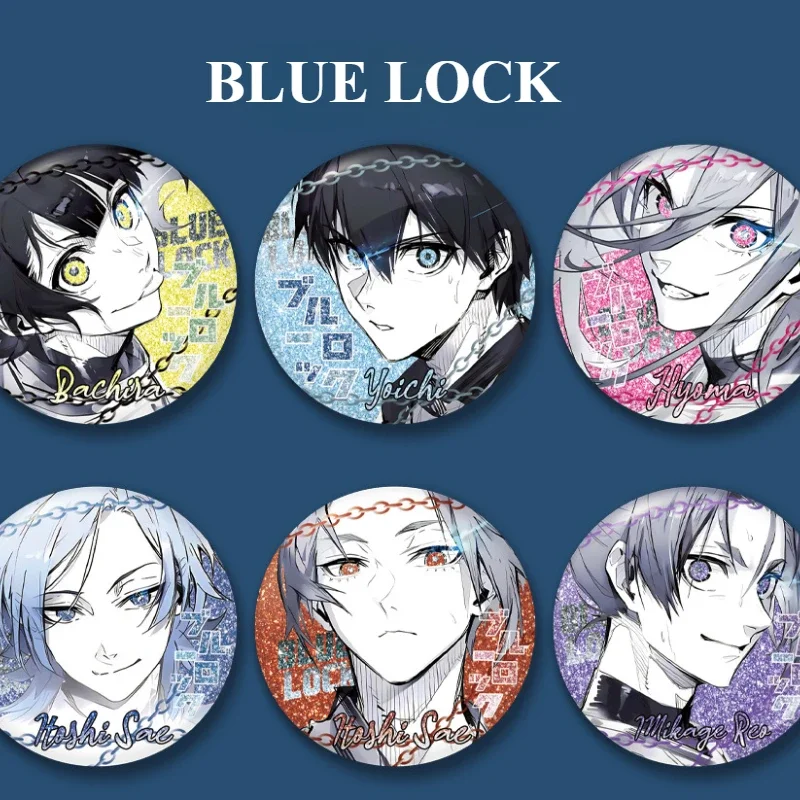 Game BLUE LOCK Badge Pin Isagi Yoichi Bachira Meguru Chigiri Hyoma Itoshi Sae Mikage Reo Michael Kaiser Brooches Collection Gift