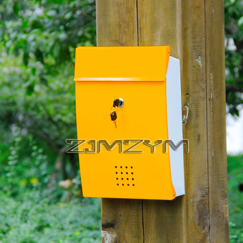 Outdoor Mailbox WithTwo Keys , Garden Suggestion Mailboxes, Wall-mounted Post Box For Community Household