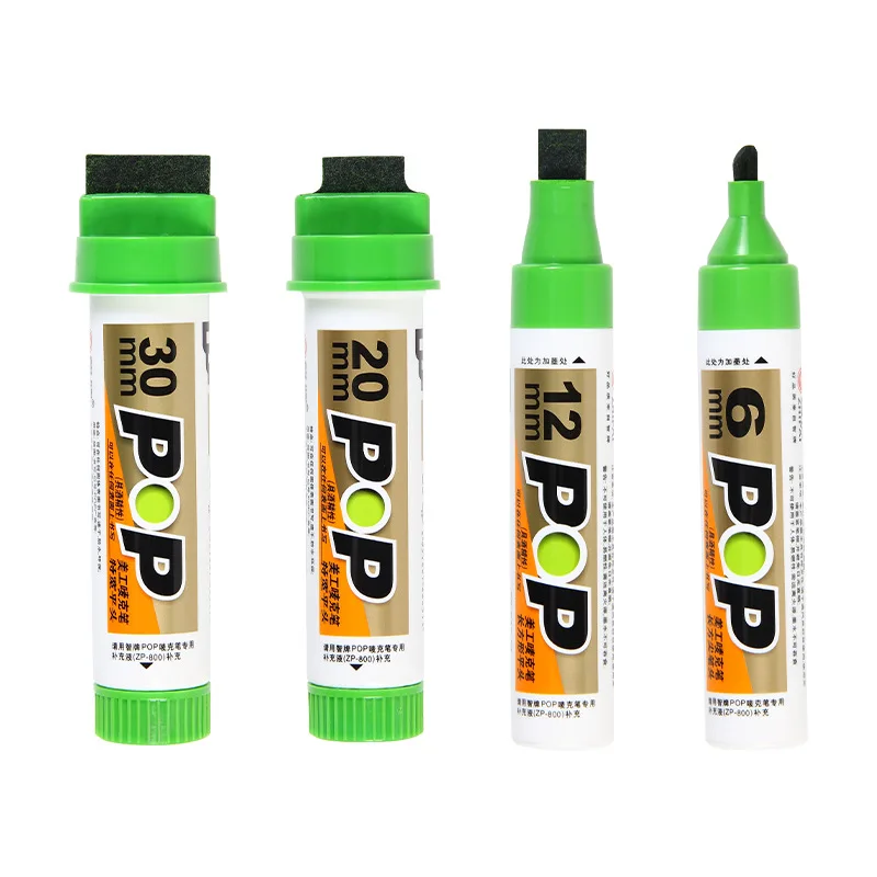12Colors 6mm POP Waterproof Paint Permanent Refillable Marker Pen Sketching Graffiti Markers Poster Pen School Supplies