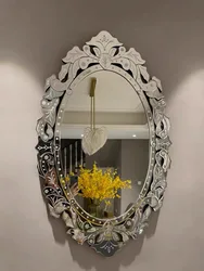 European Style Hand-carved Venetian Mirror Wall Porch Fireplace Home Decoration Mirror