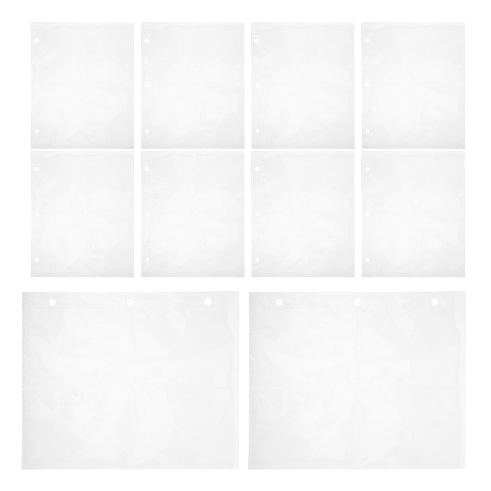 10Pcs Transparent PP Binder Inserts Refill Pages for Collectors Photos Cards Protection Elegant Design Plastic Card Sleeves