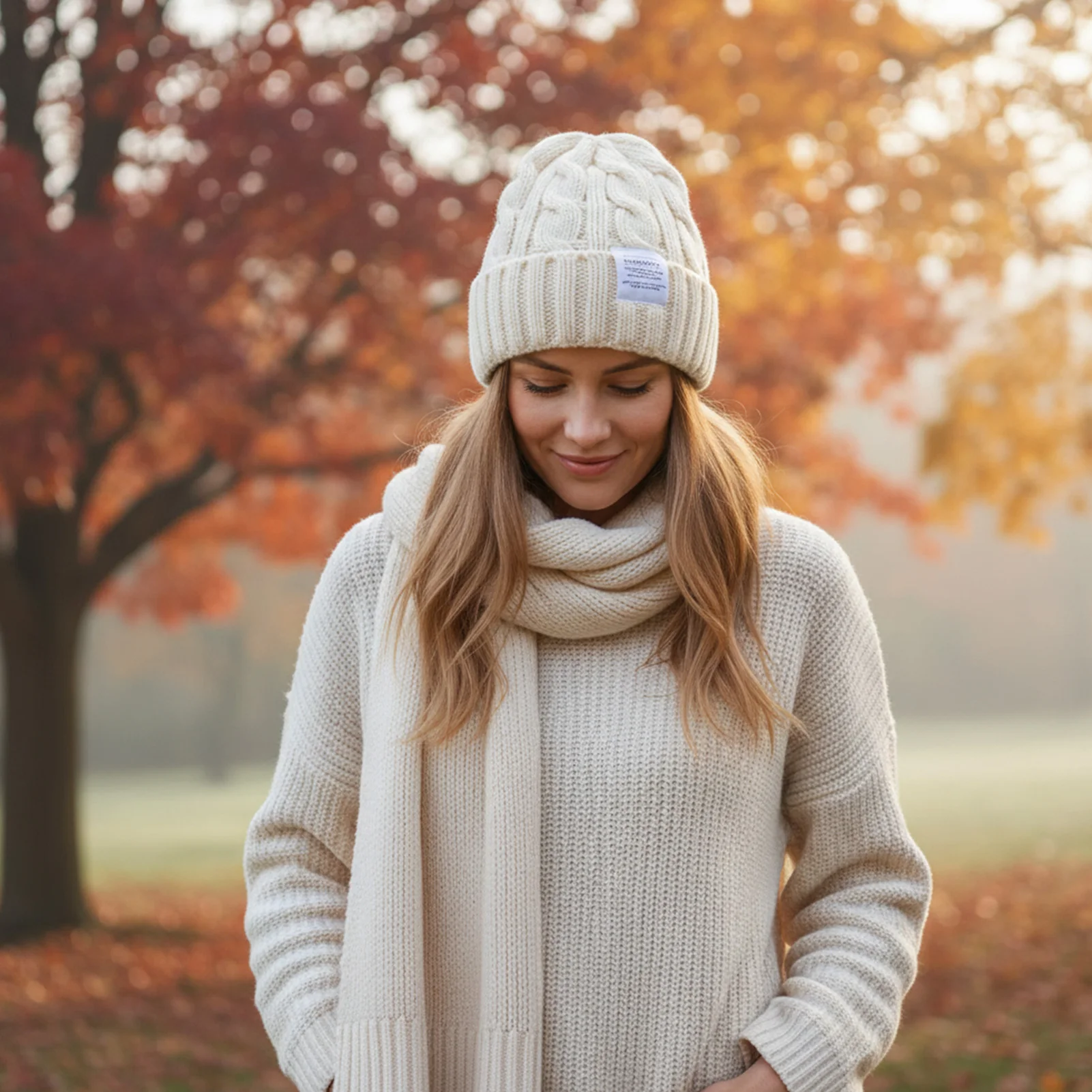 Women's Knit Beanie Hat with Ear Coverage Chunky Yarn Winter Warm Thick Crochet Cap for Cold Weather Outdoor view 3