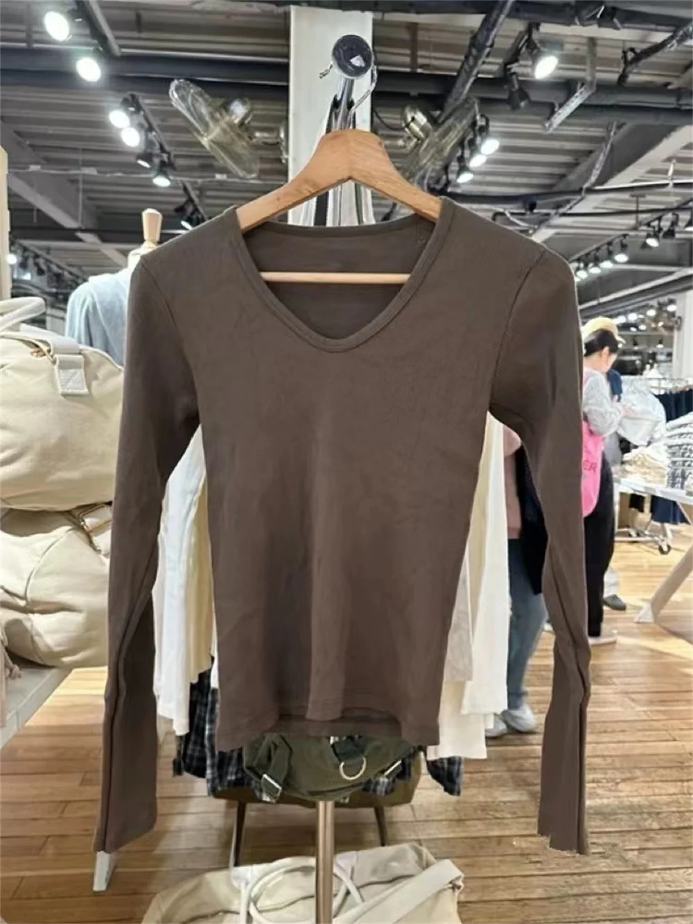 Women Fashion T-shirt 2023 Ladies Casual Comfortable Long Sleeves Knitted Round-neck Solid T-shirts For Women's T-Shirts