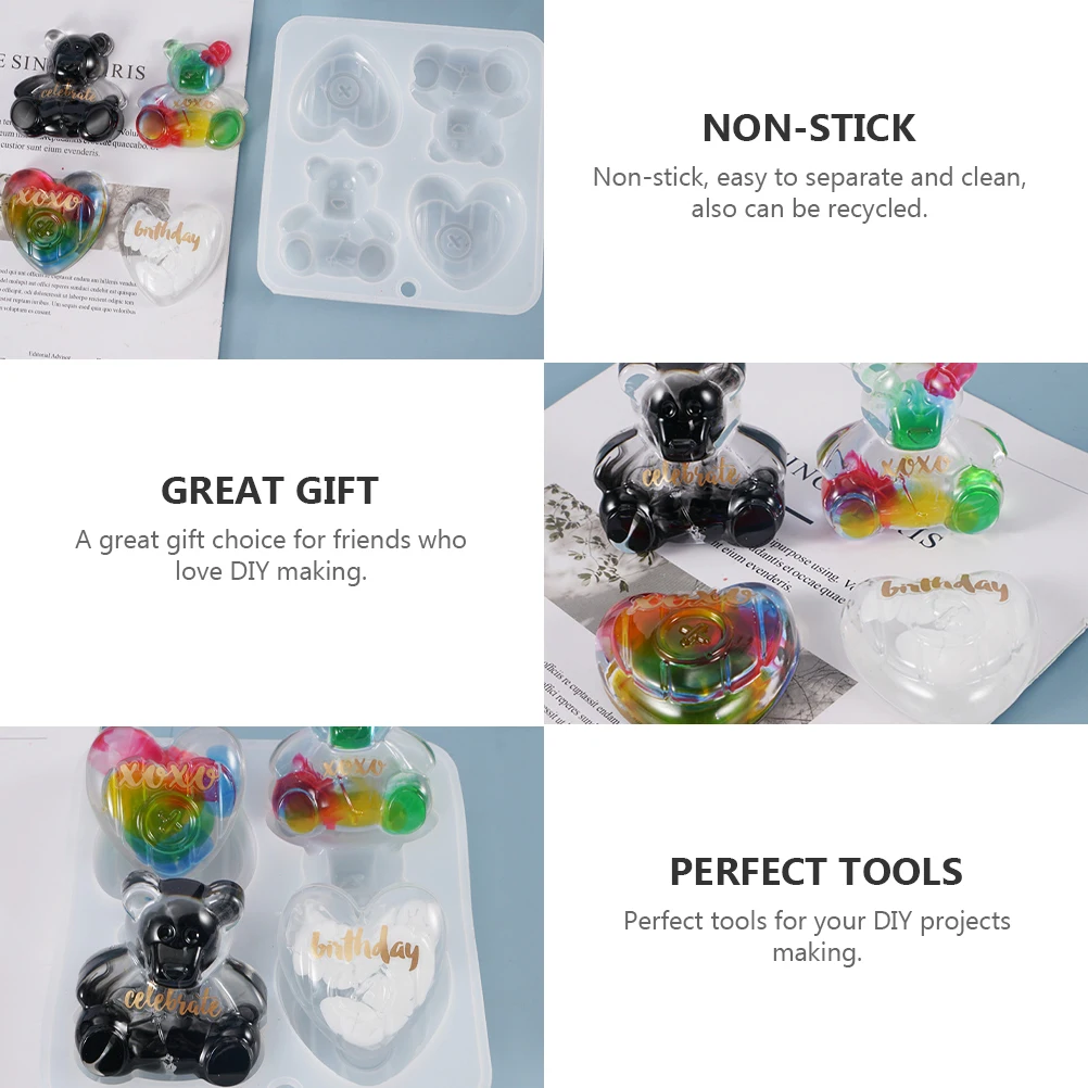

1pc Cute Love 3D Small Silicone Diy Crystal Epoxy Craft Decoration Resin Making Easy Clean Non-Stick Eco-Friendly Handmade Mould