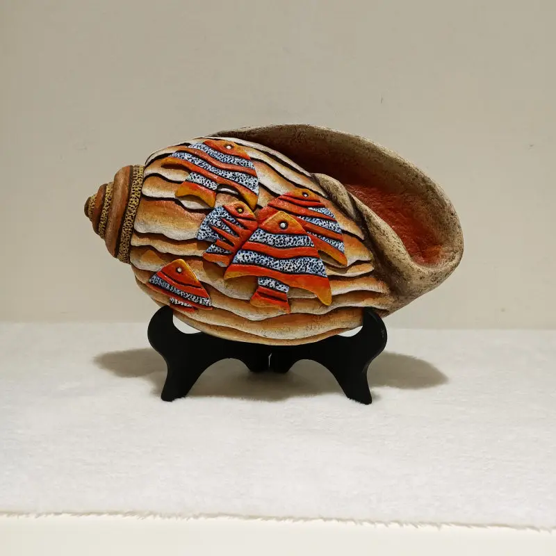Painted relief creative conch handicrafts ornaments home art decorative painting souvenir
