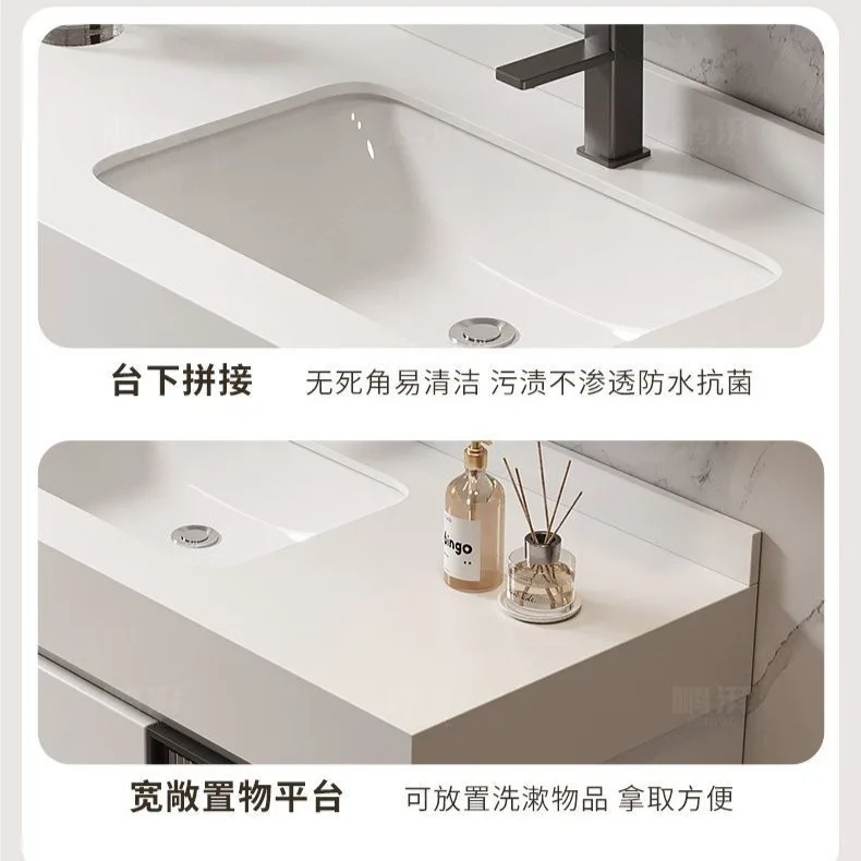 Bathroom cabinet about toilet rock slab washbasin hand wash combination wash ceramic set