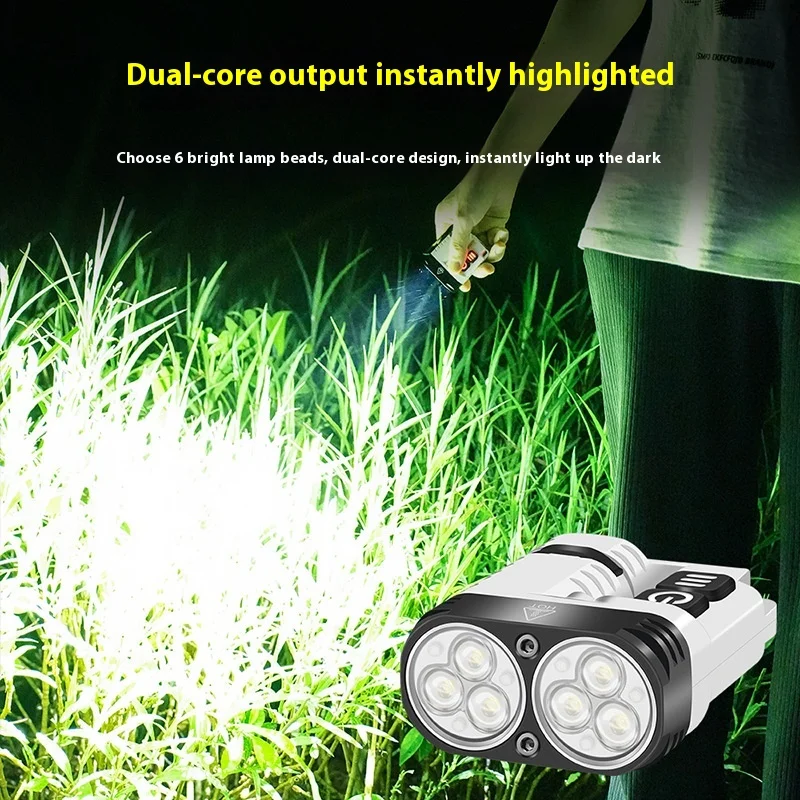 High brightness Keychain Work Light Strong LED EDC Flashlight Camping Rechargeable Clip Torch 10 Lighting modes with Magnet