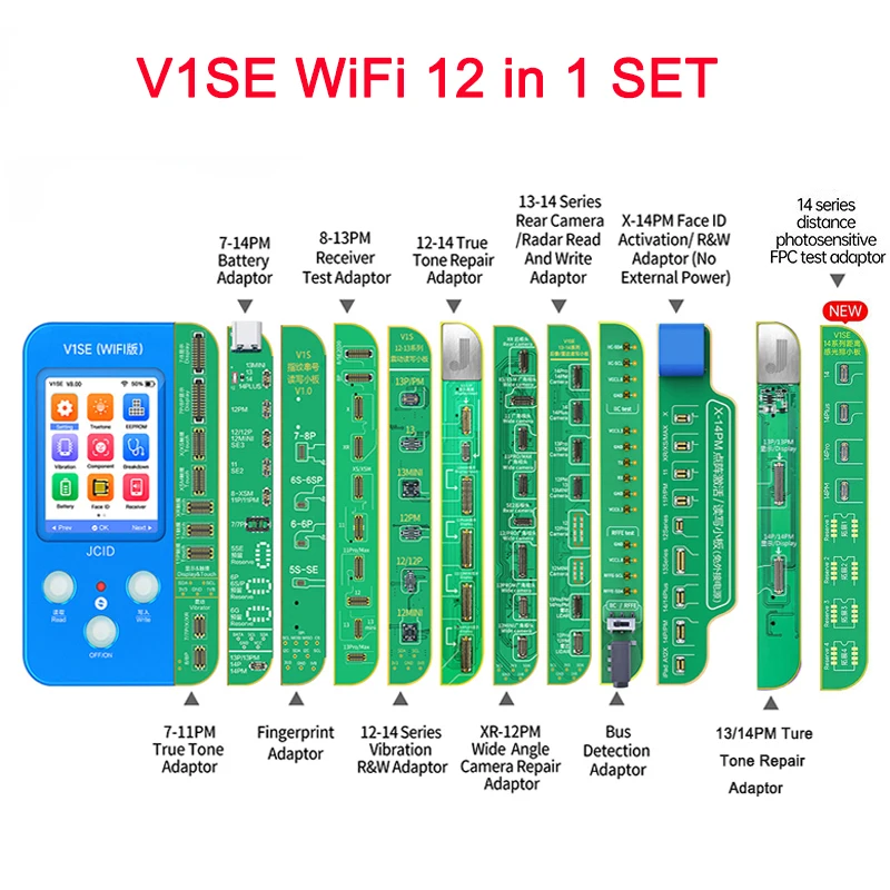 JCID-programador V1SE para reparación de matriz de puntos, dispositivo con Wifi, 12 en 1, para lectura y escritura de datos de Iphone