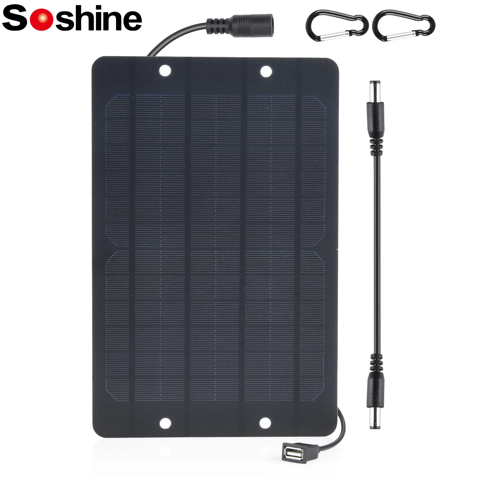 Soshine USB 5V 6W Panel słoneczny zewnętrzny oświetlenie domu wysokiej wydajności monokrystaliczny DC Mini ładowarka solarna