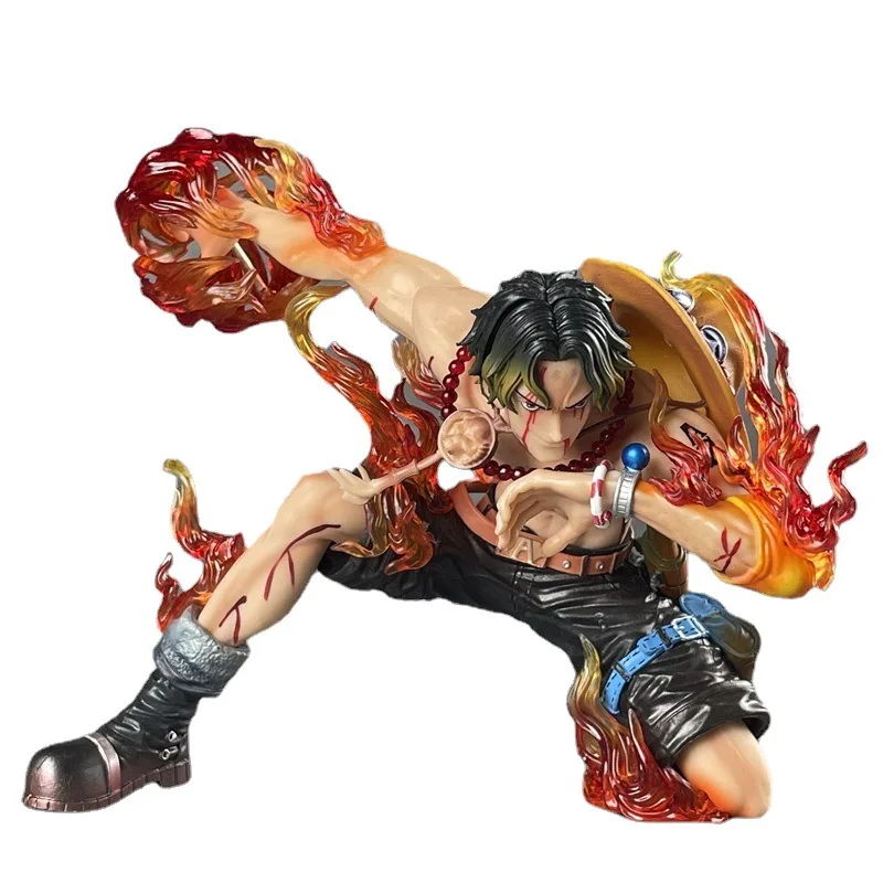 

Battle Damage Ace One Piece Resonance Series Pt Flame Emperor Fire Fist Ace Anime Handmade Model High-Quality Ornament Gift