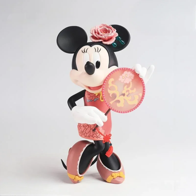 15cm Disney Minnie Cheongsam Anime Figures Tidal Suit Decoration Handmade Desktop Model Statue Ornaments Children Birthday Gifts