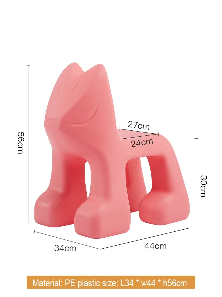 Nordic Children's Chair Back Cartoon Fox Low Stool Kindergarten Baby Animal Seat  Small Shoe Changing Stool Children's Dining Ch