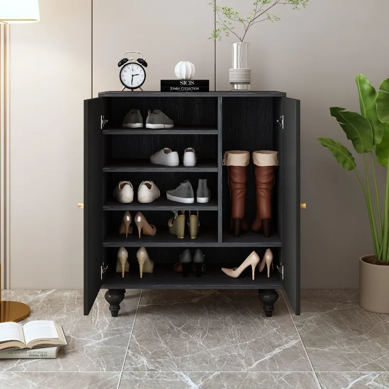 Enter the door Solid wood shoe cabinet Light luxury custom entrance cabinet Multifunctional decorative storage integrated