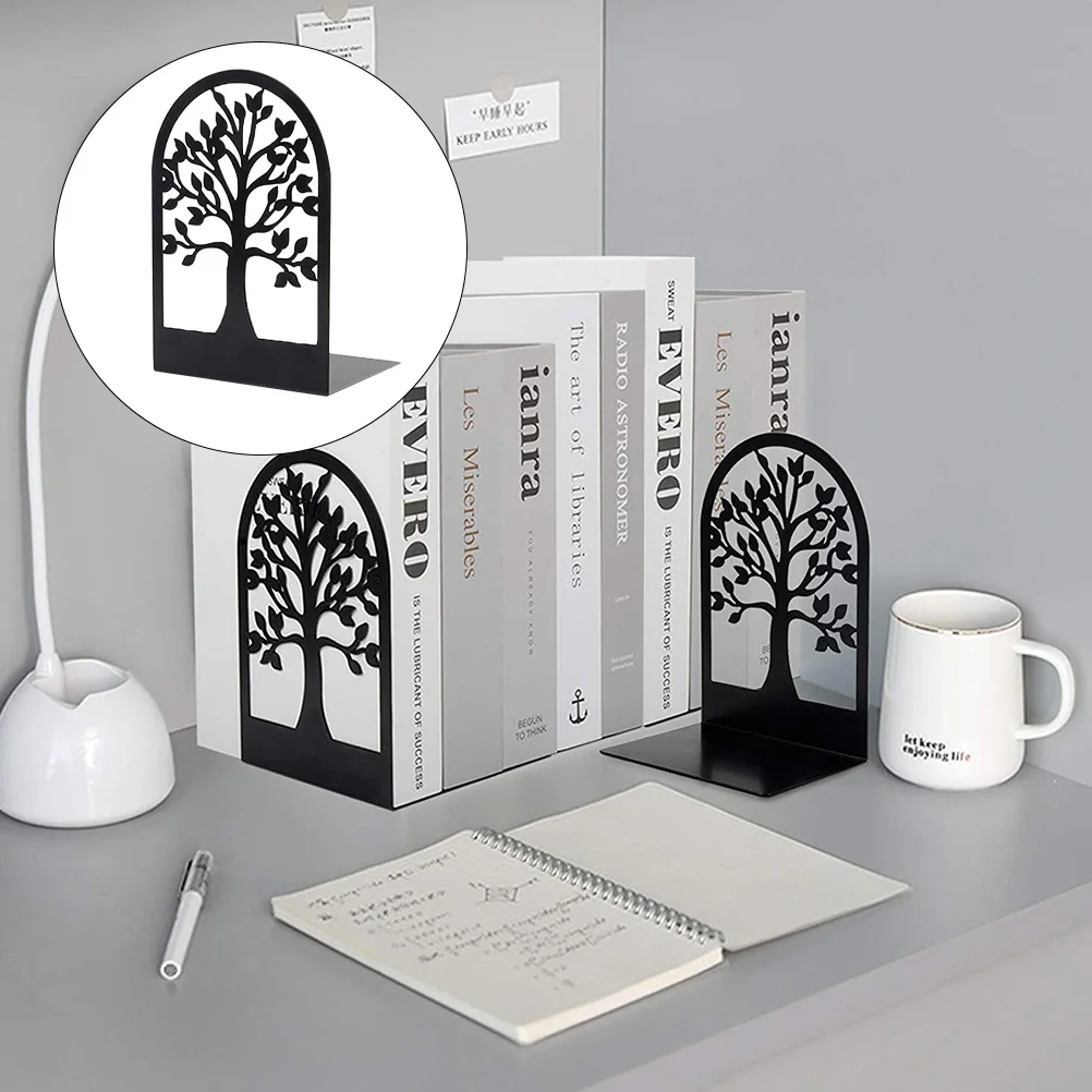

6Pcs Household Office Iron Bookends Wear-Resistant Book Holders Convenient Desktop Organizer for Books Files Magazines Storage