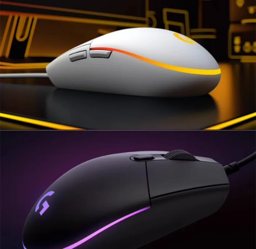 Logitech G102 Wired Gaming Mouse 8000 DPI Rainbow Optical Effect Screen For PC/Mac Computer and Laptop Mice