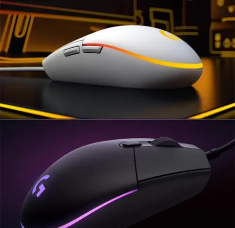 لوجيتك G102 ماوس ألعاب سلكي 8000 ديسيبل متوحد الخواص شاشة تأثير بصري قوس قزح للكمبيوتر/ماك وفئران الكمبيوتر المحمول