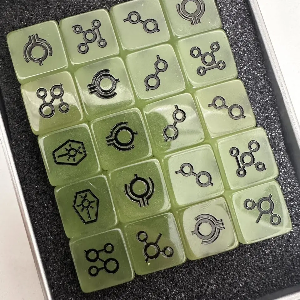 20Pcs Warhammer 40K Necron Dice Set Glow-in-the-Dark D6 Dice with