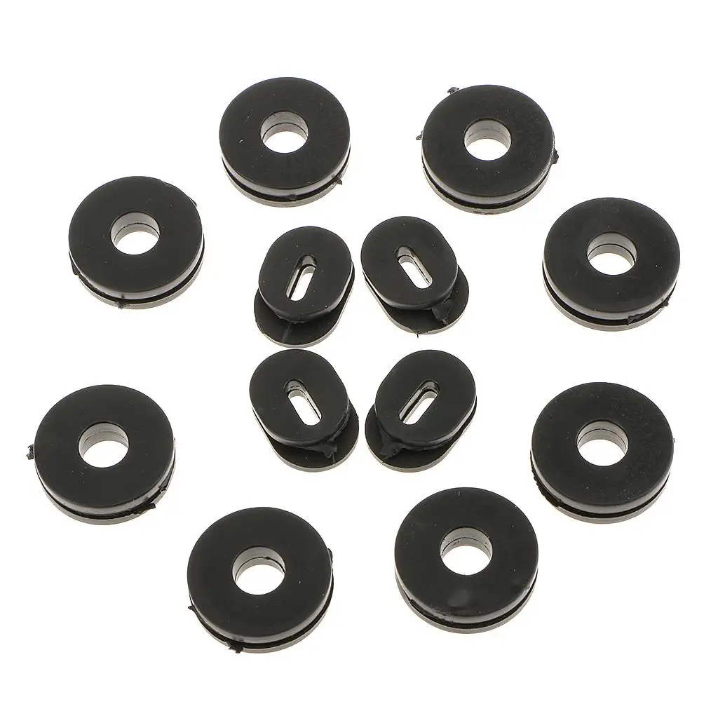 

12pcs Rubber Motorcycle Side Cover Grommets Head Gasket Sets Motorcycle Accessories for Honda GS125 Motorcycle Grommets Black