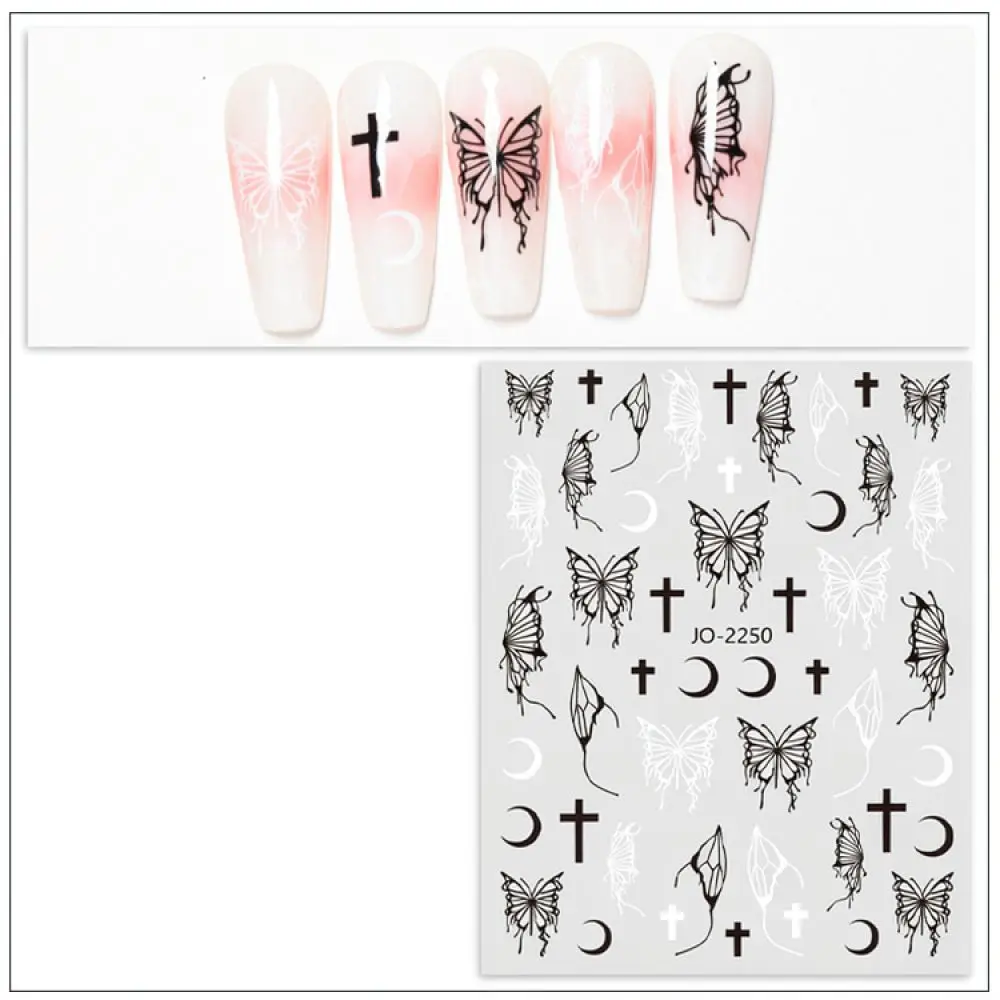 Elegant Butterfly Nail Art Stickers Laser Metallic Foil Decals Professional Manicure Design Supplies Salon