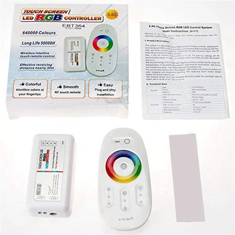 T24C 4X RF LED Remote Controller 2.4Ghz Wireless RF Touch LED RGB Dimmer Controller For 5050 3528 RGB LED Strip Light 12V/24V