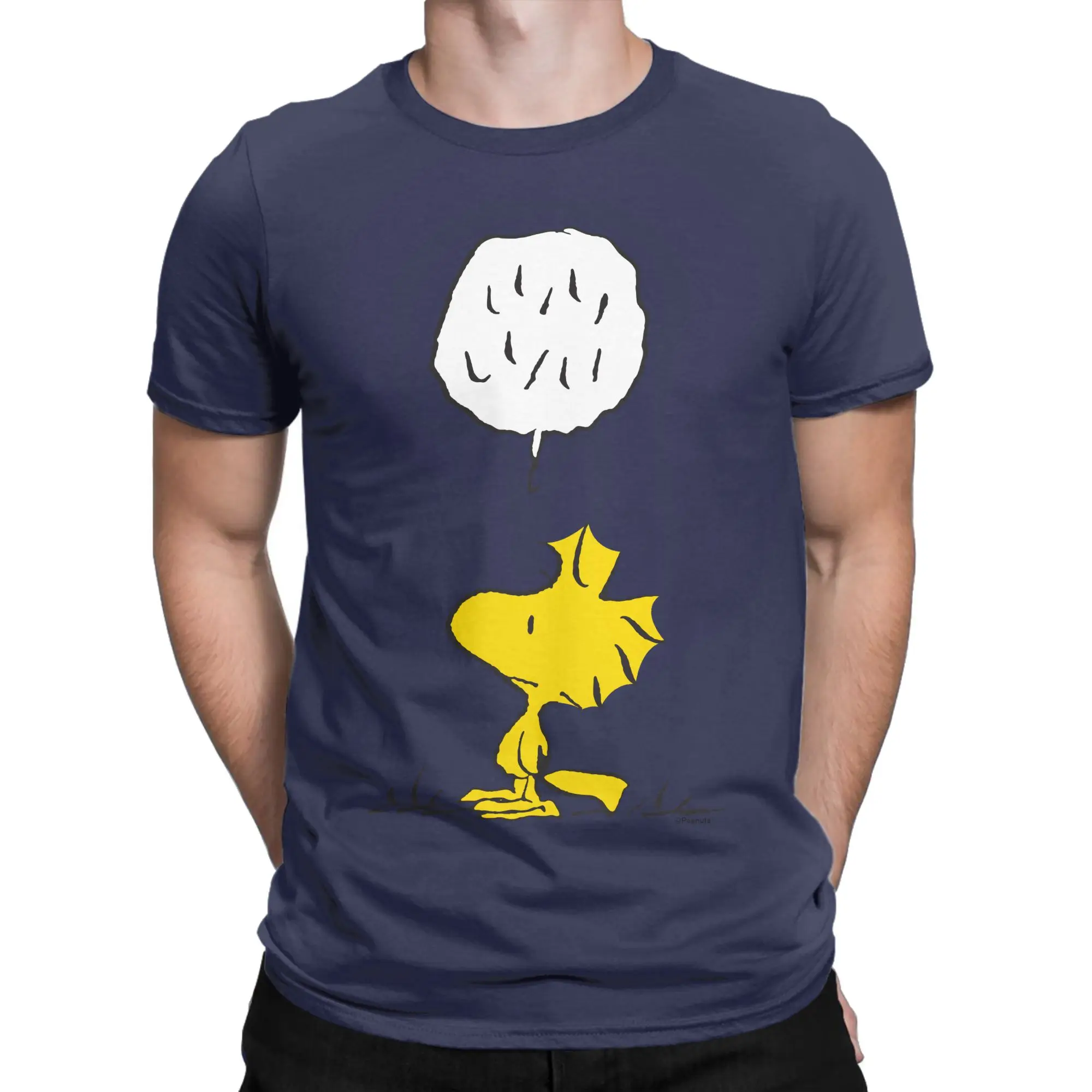 الرجال وودستوك يتحدث منقطة تي شيرت سنوبي الملابس القطنية الخالصة خمر قصيرة الأكمام الجولة الرقبة تي شيرت جديد تي شيرت