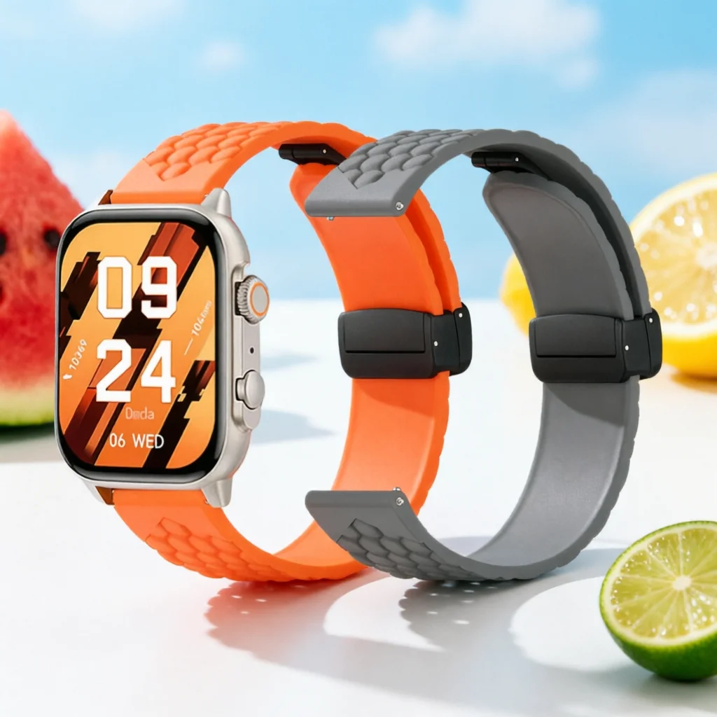 22mm Magnetic Buckle Strap For COLMI i28 Ultra Silicone Watchband For COLMI P81 P71 C8 Max/P73 V73 P28 Plus C81 M40 M41 i31 i11