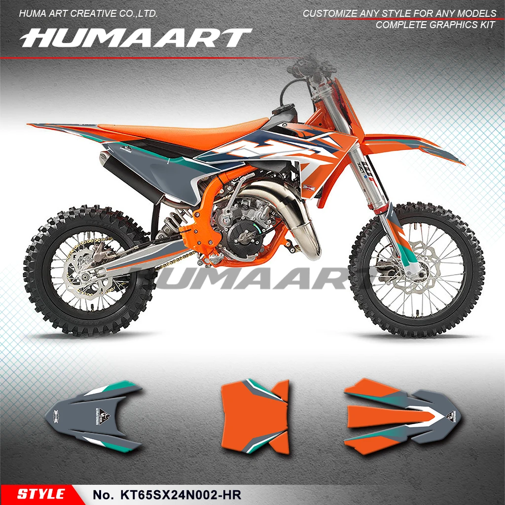 

HUMAART Motorcycle Stickers Skin Graphics Kit for KTM SX 65 2024, KT65SX24N002-HR