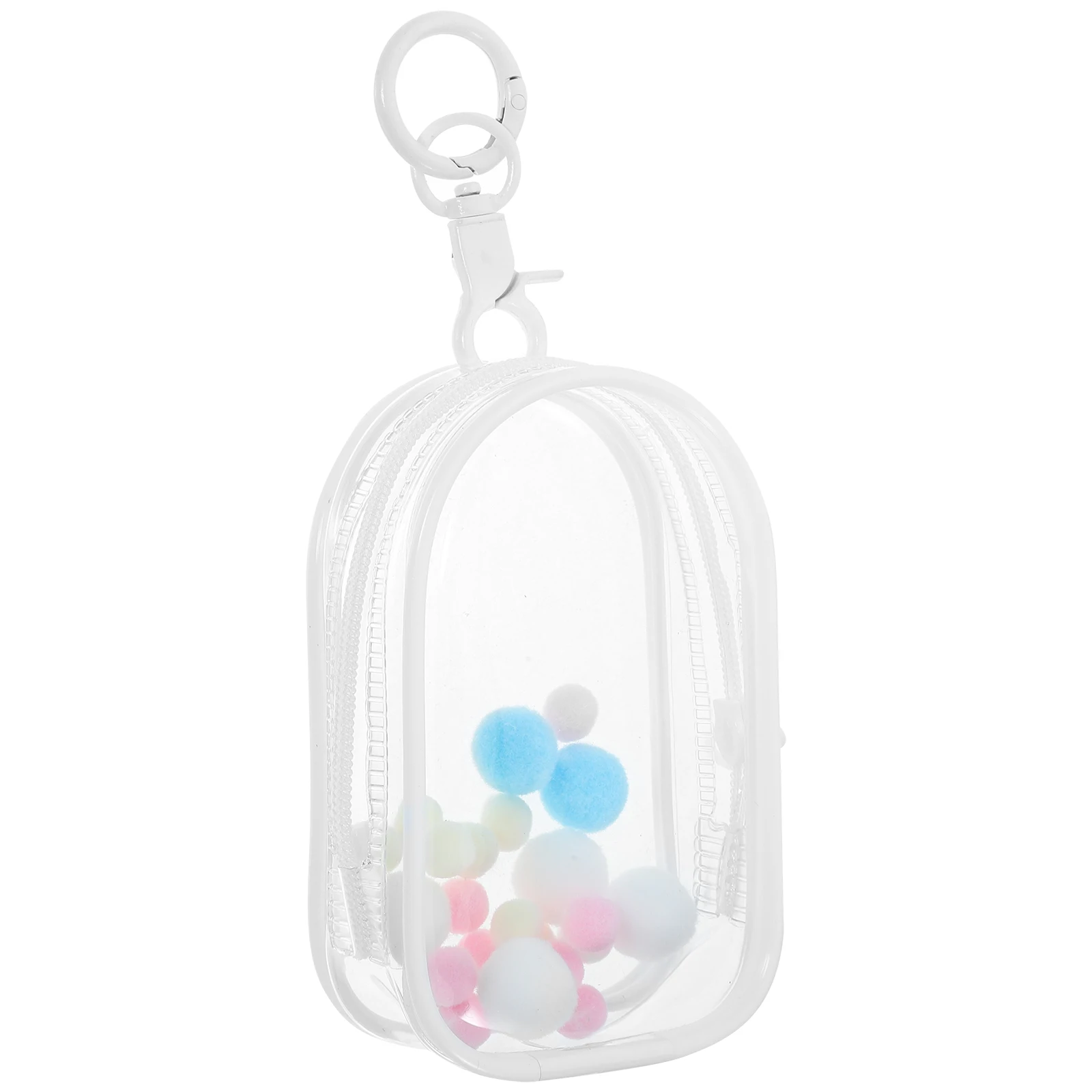 

Transparent Storage Bag Clear PVC Mini Hanging Bag with Buckle Lightweight Portable Fashionable Use Toy Accessory Mini