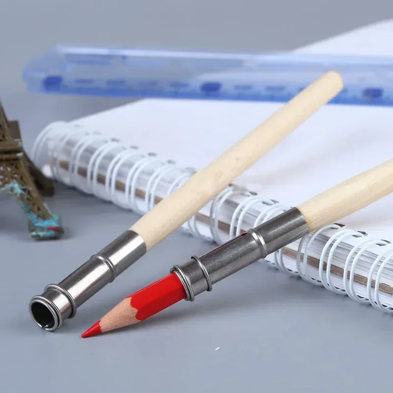 

1Pcs Adjustable Wood Pencil Lengthen Single Hole Head Pencil Extender Holder Art Sketch Writing Tools Lengthening Pencils