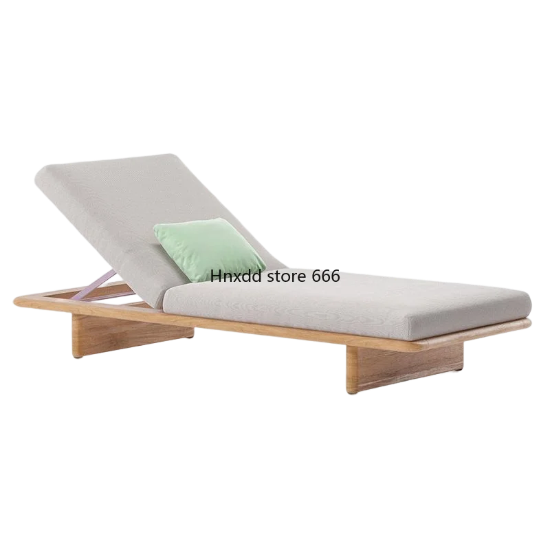 Outdoor Teak Chaise Pool Solid Wood Bed Outdoor