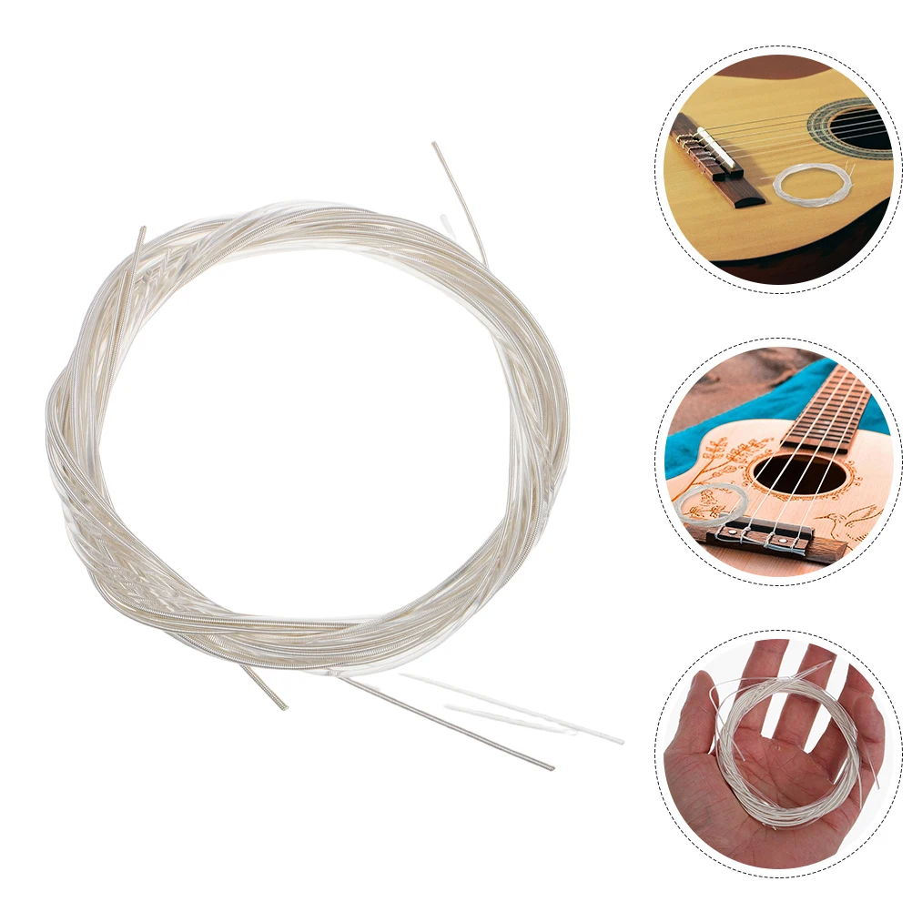 

2 Sets Classical Nylon Durable Silverplated Pure Sound Long Lasting Easy Installation Elegant Pearlescent Packaging Replacement