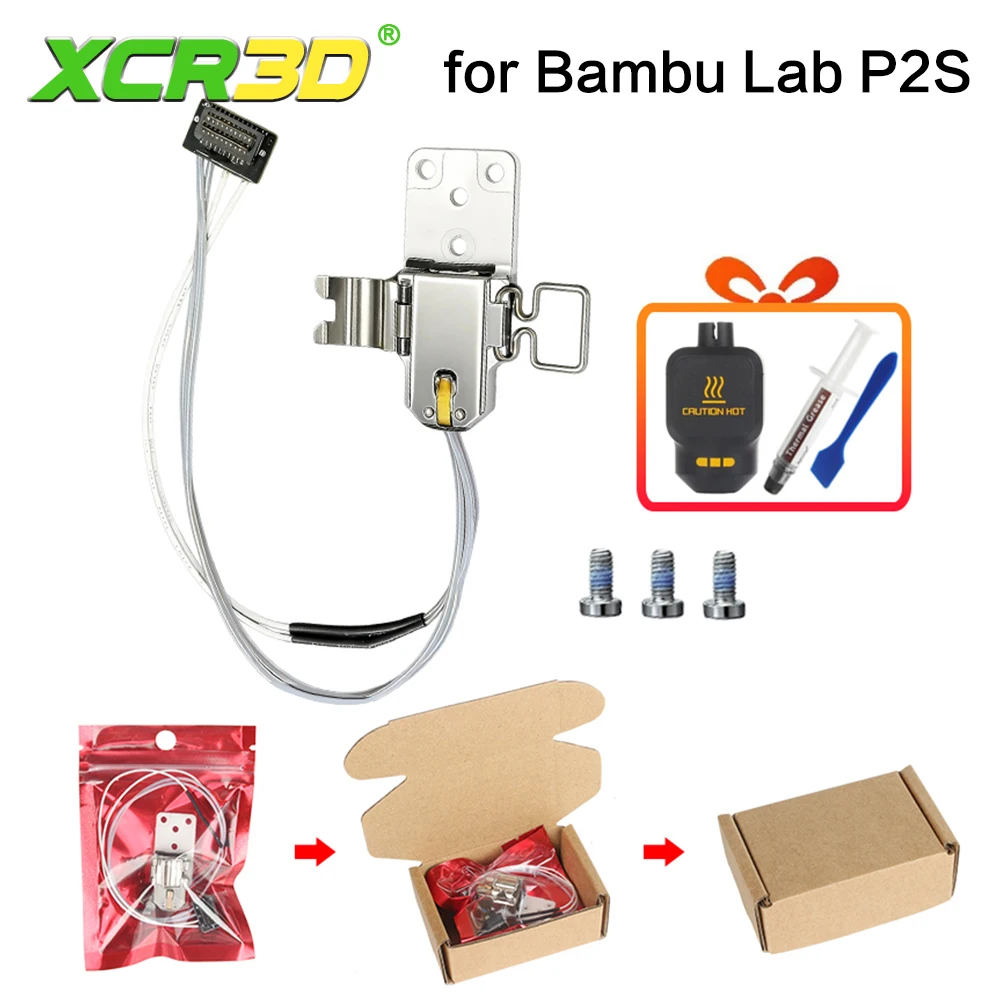 XCR3D For BambuLab Heating Assembly for P2S Hotend Heating Assembly 80W Bambu Lab Accessories P2 Series 3D Printer Parts