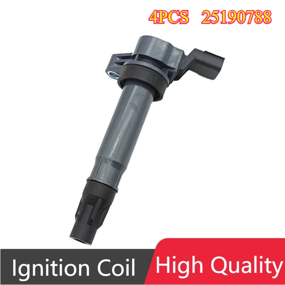 

4Pcs 25190788 FK0421 A1480600414 96983945 UF725 UF-725 Ignition Coils For Chevrolet Spark L4 1.2L 2013-2015 M300 M400