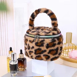 Vintage Women Make up Storage Box bag Female Portable Leopard Printed Makeup Bag Cosmetic Organizer Container Zipper Handbag