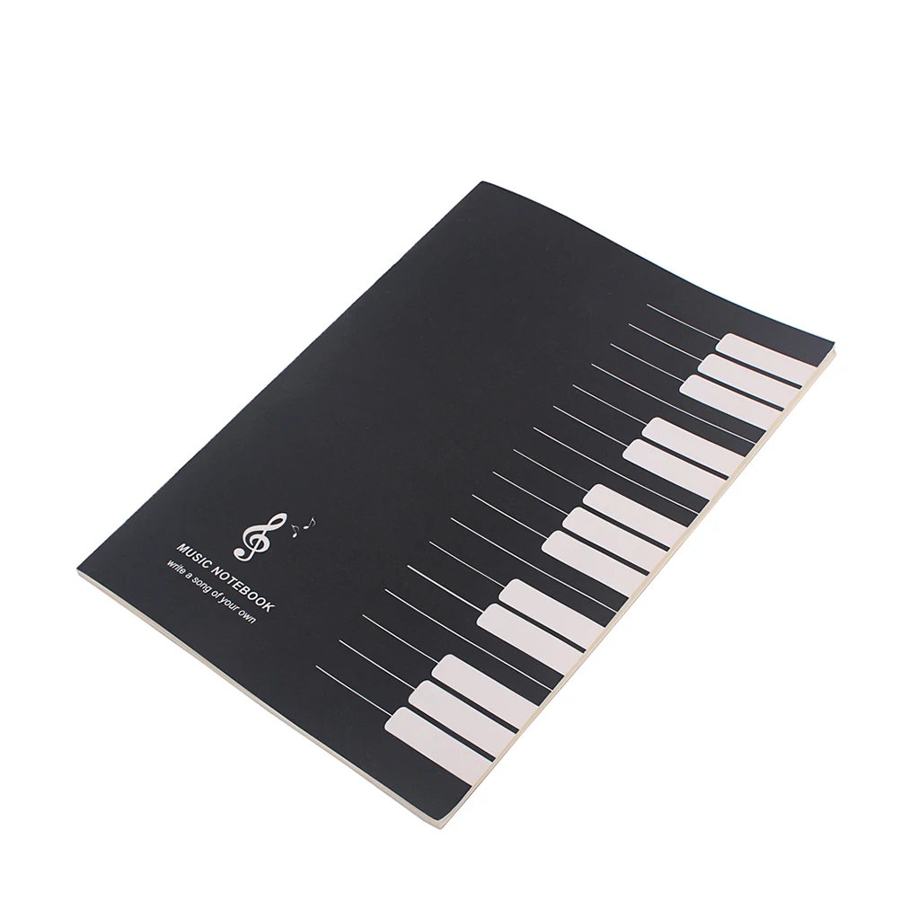 

Notebook Tabs Book Black Hard Cover Durable Stationery School Office Supplies Gift For Students Adults Teachers Music Lovers