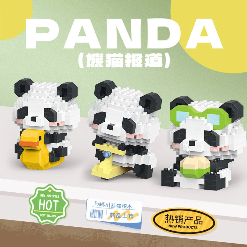 Panda Micro Building Block Constructor Set Chinese Assembly Bricks Home Decoration Toy for Children 6 To 12 Year Girl Sets Gifts