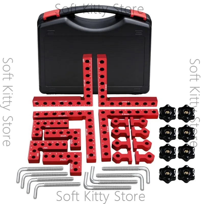 16-Piece set of right angle clamp 90 degree right angle positioning ruler woodworking aluminum alloy right angle clamp puzzle