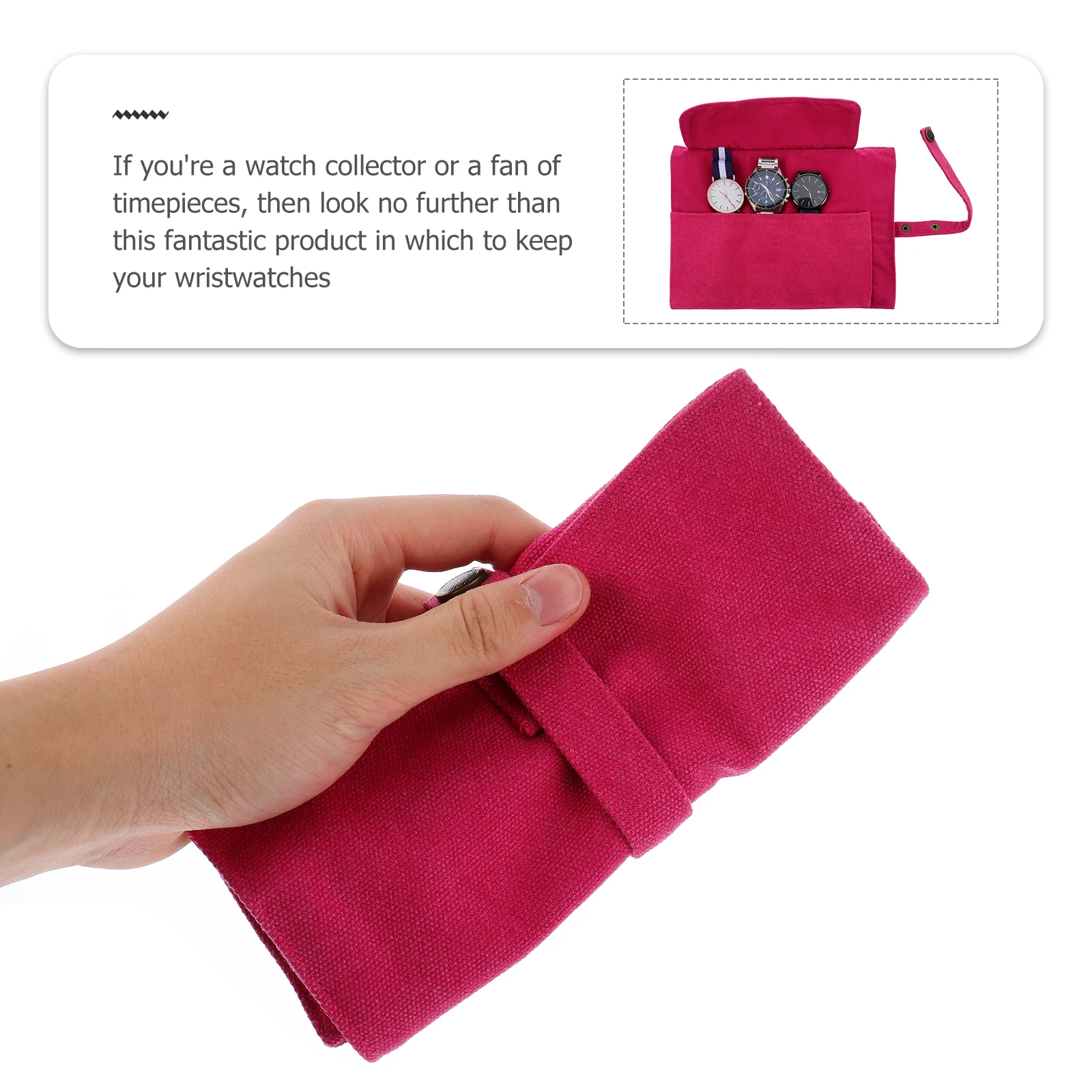 

Canvas Storage Roll Travel Organizer Bag For 5 Watches Large Capacity Slim Design Durable Watch Accessories Pouch Watch