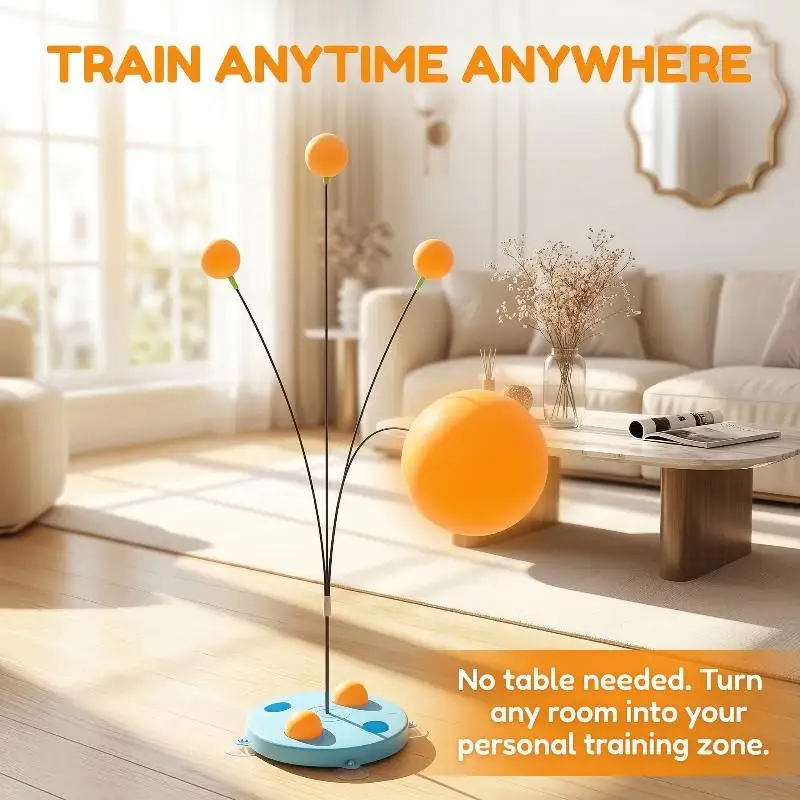 

Table Tennis Practice Device Fixed Self Play Ping-pong Two Person Training Device Portable Kids Sports Toys Eyesight Workout Toy