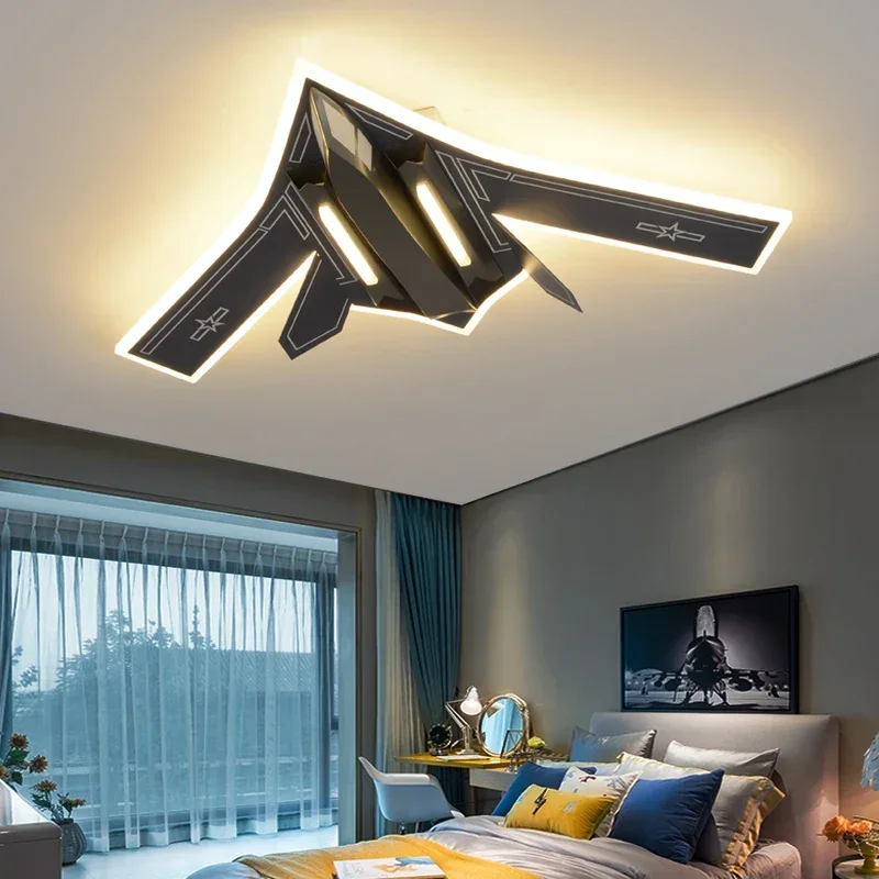 

Children's room bomb 20 airplane ceiling light boys bedroom light bomber slim fighter model lamp room light