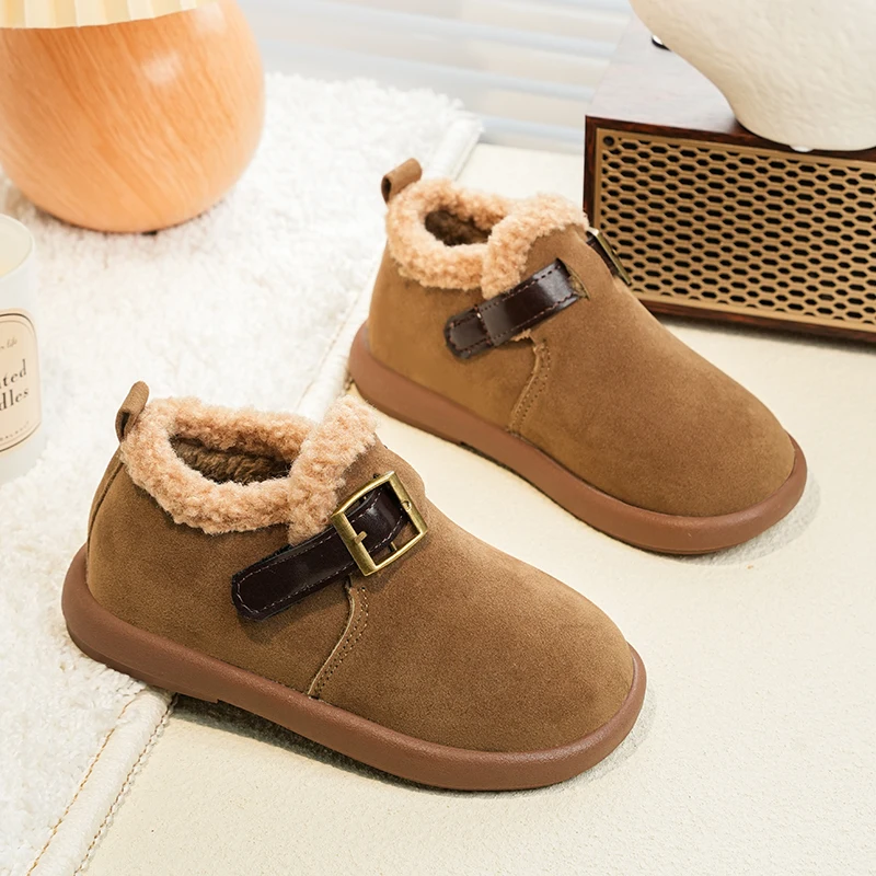 

2025 Winter Girls' Cotton Shoes 2025 New Velvet Warm Casual Shoes Children's Soft soled Comfortable Fashion Shoes
