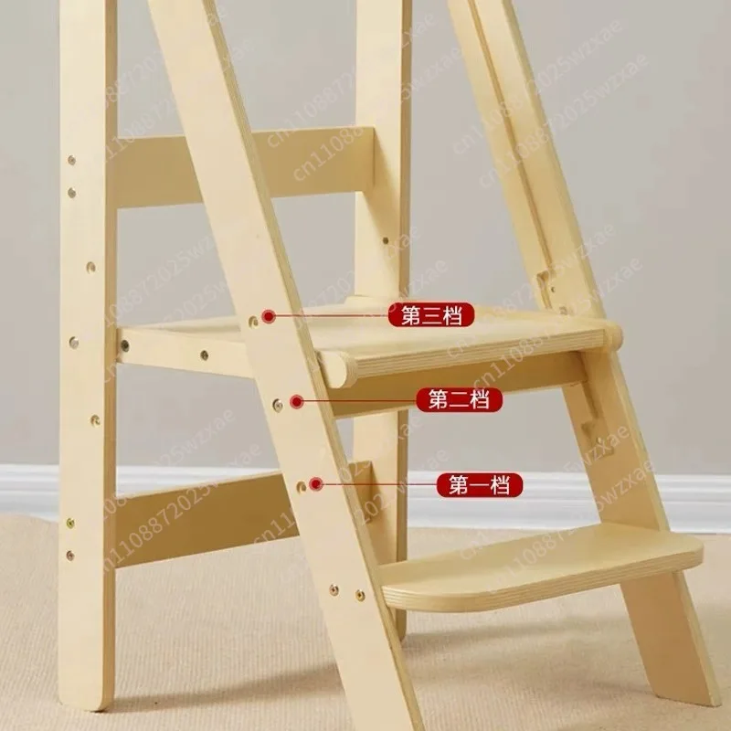 Kids' Folding Learning Tower Step Stool with Handrails for Bathroom & Kitchen