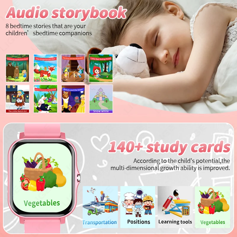 2025 Смарт-часы для детей, 14 головоломок, монитор сна, фонарик, будильник, шагомер, подарок для детей от 4 до 12 лет, игрушечные часы для мальчиков и девочек