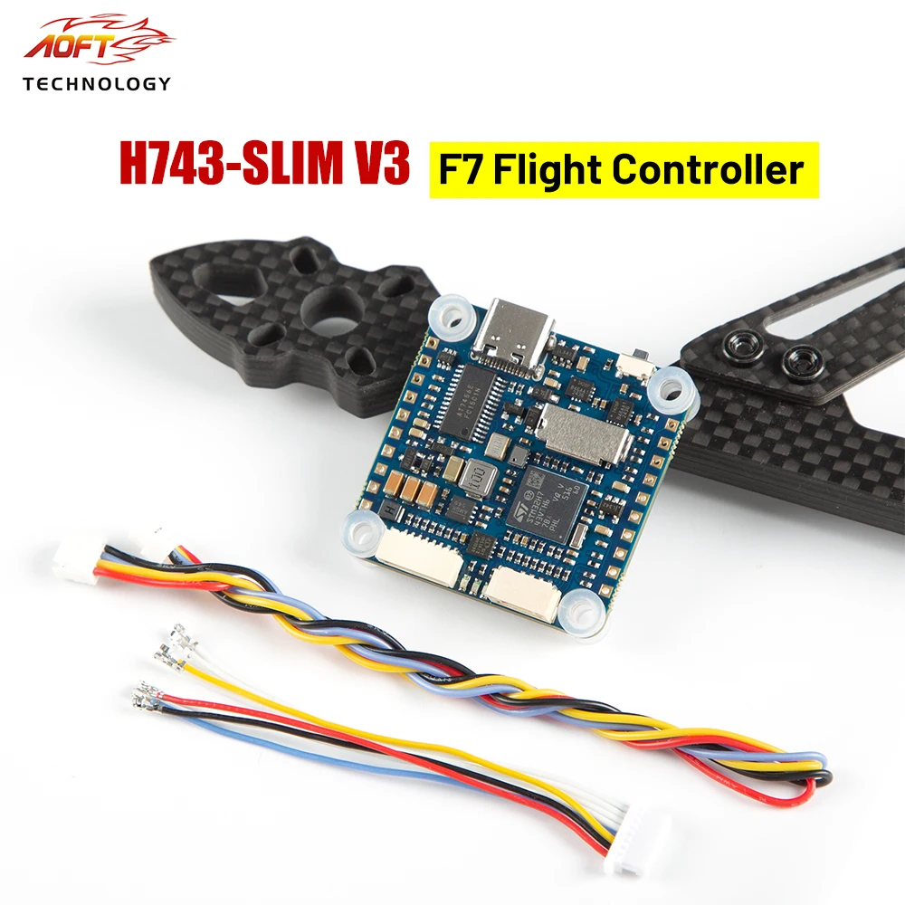

H743-SLIM V3 F7 Flight Controller 5V 2A BEC Built-in No Current Sensor Baro Blackbox OSD 2-8S FC for RC Racing Drone Quadcopter