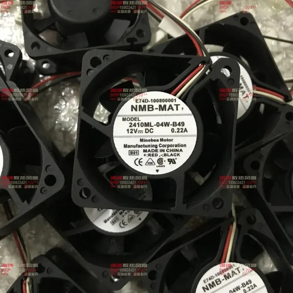 

Вентилятор охлаждения NMB-MAT 2410ML-04W-B49 B01, DC 12В, 0.22А, 60x60x25мм, 3-проводной