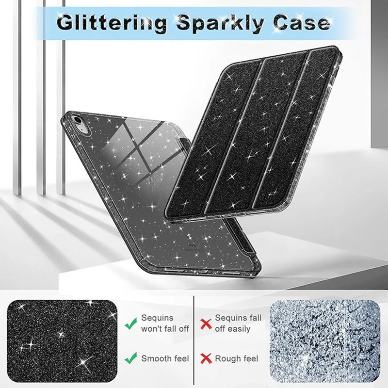 Für iPad Mini 6 7 10. 11. Generation Hülle Dreifach Faltbarer Magnetischer Ständer Stoßfeste Abdeckung mit Stifthalter – Detail 6