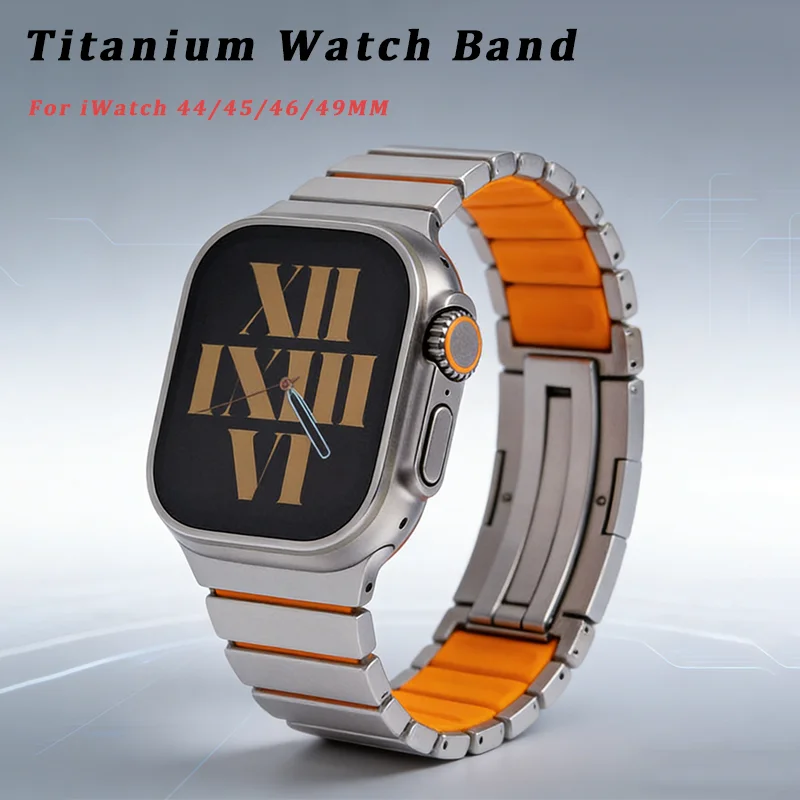 Bracelet en titane pour Apple Watch Ultra 3/2 49mm 46mm 45mm 44mm 42mm, bracelet de luxe pour Iwatch Series 11 10 9 8 7 6 SE 5
