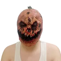 Pumpkin Monster Mask Creepy Full Face Headgear Pumpkin Head Mask for Adults Novelty Scary Halloween Costume Party Cosplay Props